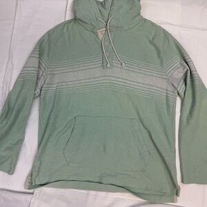 American Eagle Green Striped Hoodie
